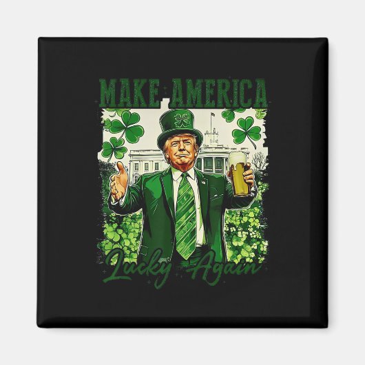 トランプでアメリカを再び幸運に マグネット (正面)
