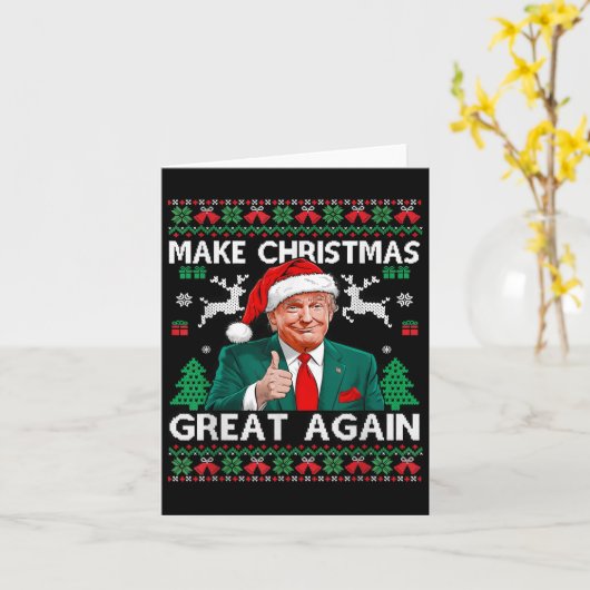 トランプでクリスマスを再び偉大に ユガースウェット カード (黄色い花)