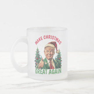 トランプでクリスマスを再び素晴らしいものに クリスマス フロストグラスマグカップ