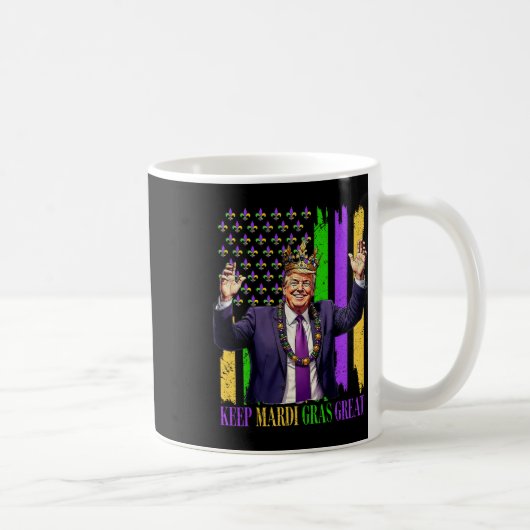 トランプでマルディグラをまた素晴らしく  コーヒーマグカップ (右)