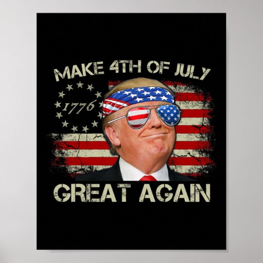 トランプで7月4日を再び偉大な日に 47代目大統領 ポスター (正面)
