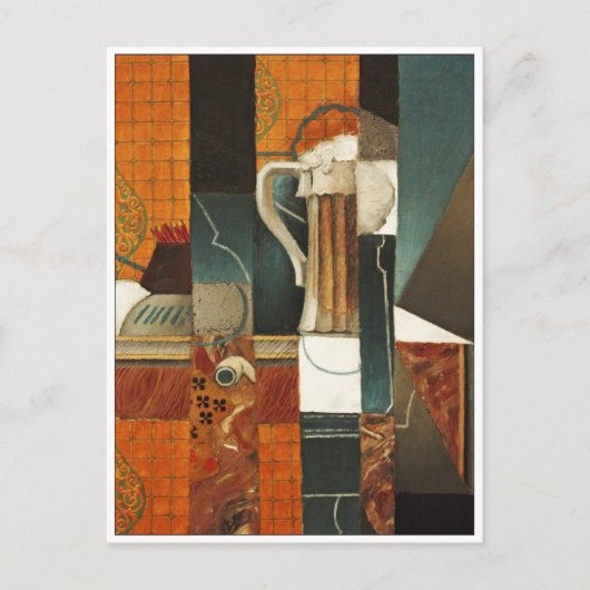 トランプとグラス・オブ・ビールby Juan Gris ポストカード (正面)
