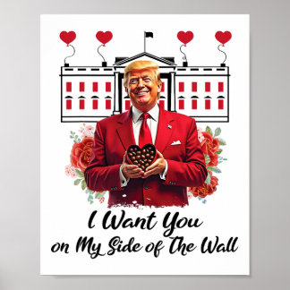 トランプとチョコレートの花を私の側で欲しい ポスター