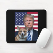 トランプとペンブロークウェルシュコーギードッグUsa国旗のElecti マウスパッド (マウス)