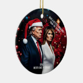 トランプとメラニアの悪いクリスマス セラミックオーナメント (右)