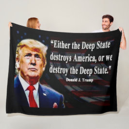 トランプと深い州 フリースブランケット