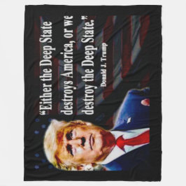 トランプと深い州 フリースブランケット