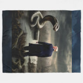 トランプと深い州 フリースブランケット (正面(横))