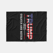 トランプと2025年素晴らしの新しいゴール政治 フリースブランケット (正面(横))