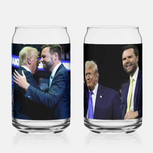 トランプとJD・ヴァンス 2024 ガラス缶 (正面)