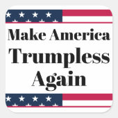 トランプなき世界ステッカー スクエアシール (正面)