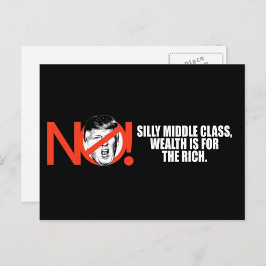トランプなし – 富は金持ちのためにある – - .png ポストカード (正面/裏面)
