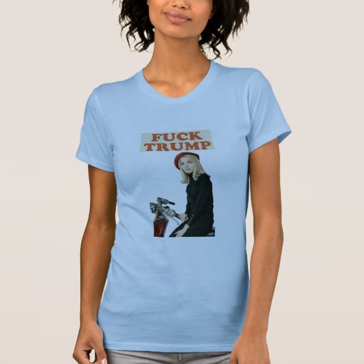 トランプなんて最低 青 Tシャツ (正面)