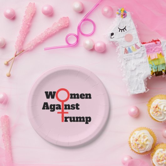 トランプに反対する女性たちの紙皿 ペーパープレート (パーティー)