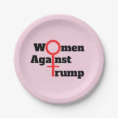 トランプに反対する女性たちの紙皿 ペーパープレート (正面)