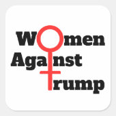 トランプに反対する女性ステッカー スクエアシール (正面)