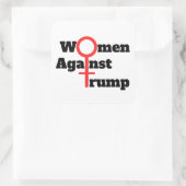 トランプに反対する女性ステッカー スクエアシール (バッグ)