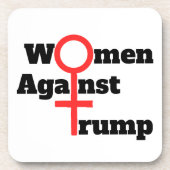 トランプに反対する女性 ビール用コースター コースター (正面)