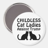 トランプに反対する子供のいない猫好きの女性たち マグネット (正面/裏面)