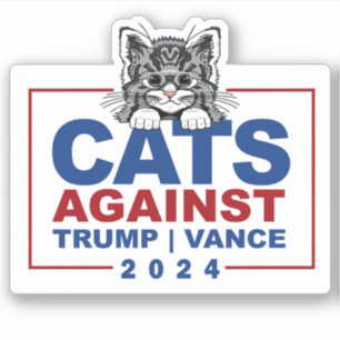 トランプに反対する猫 シール