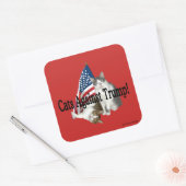 「トランプに反対する猫」スタンプ スクエアシール (封筒)