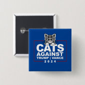 トランプに反対する猫 缶バッジ (正面&裏面)