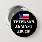 トランプに反対する退役軍人のバッジ 缶バッジ (正面&裏面)