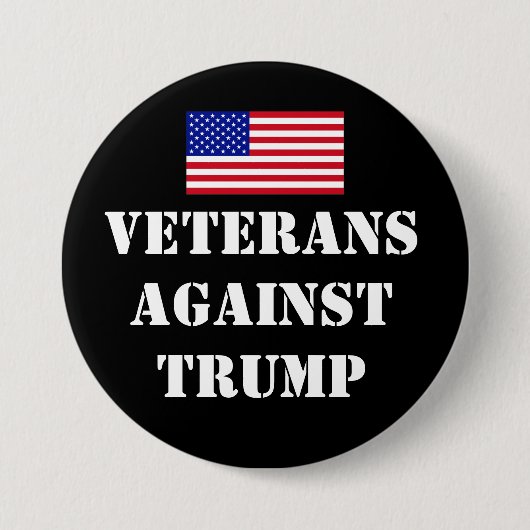 トランプに反対する退役軍人のバッジ 缶バッジ (正面)