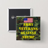 トランプに反対する陸軍退役軍人のバッジ 缶バッジ (正面&裏面)