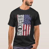 トランプに反対 王様などいらない USAフラグ 抗議の名言 Tシャツ (正面)