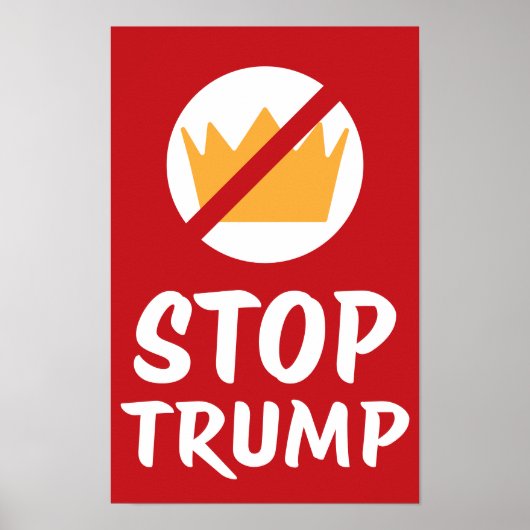 トランプに反対 NO KINGS STOP TRUMP | 赤 | 抗議 ポスター (正面)