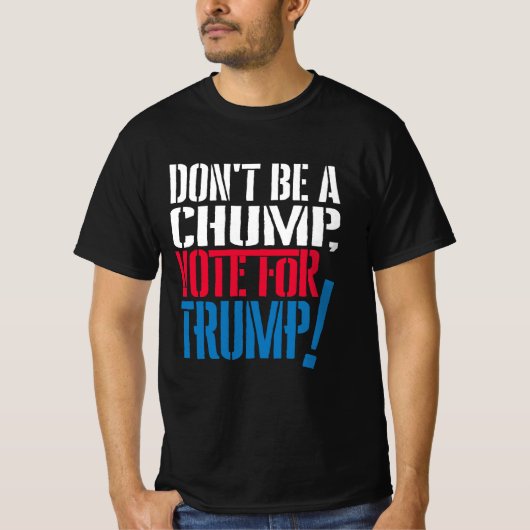 トランプに対してトランプの票を投じないようにする Tシャツ (正面)