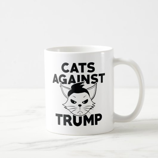 トランプに対するネコ コーヒーマグカップ (右)