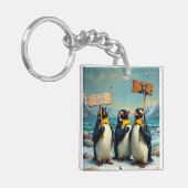 トランプに対するペンギン キーホルダー (正面左)