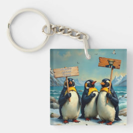 トランプに対するペンギン キーホルダー