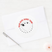 トランプに対するホッキョクグマ ラウンドシール (封筒)