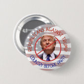 トランプに対する共和党、パーティー前の国 缶バッジ (正面&裏面)
