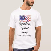 トランプに対する共和党、パーティー前の国 Tシャツ (正面)