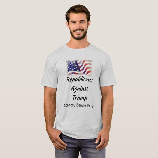 トランプに対する共和党、パーティー前の国 Tシャツ (正面フル)