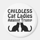 トランプに対する子どものいない猫の女性たち マグネット (正面)