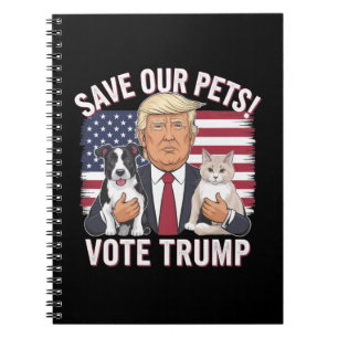 トランプに投票してペットを守ろう 猫 犬 2024 安全な世の中に ノートブック