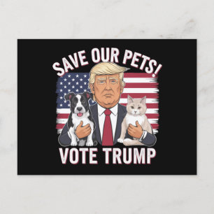 トランプに投票してペットを守ろう 猫 犬 2024 安全な世の中に ポストカード