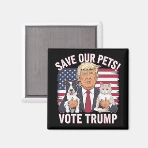 トランプに投票してペットを守ろう 猫 犬 2024 安全な世の中に マグネット