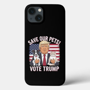 トランプに投票してペットを守ろう 猫 犬 2024 安全な世の中に iPhone 13ケース