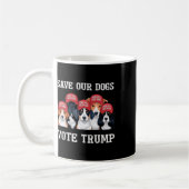 トランプに投票して私たちの犬を救おう 2025年 犬好きが犬のために行動 コーヒーマグカップ (左)
