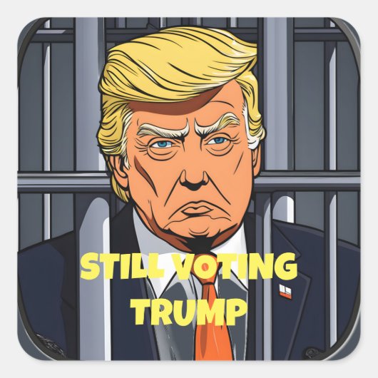 トランプに投票を続ける スクエアシール (正面)