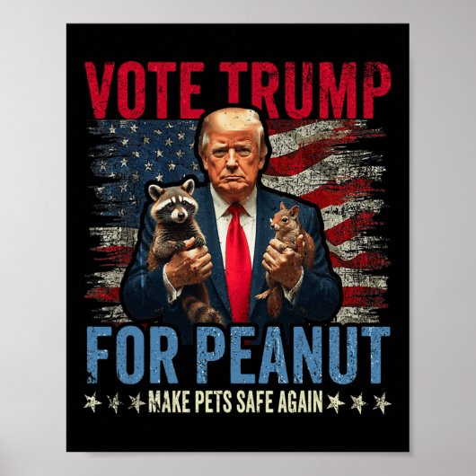 トランプに投票 ピーナッツ リス ペットを安全に ポスター (正面)