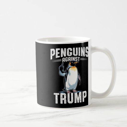 トランプに抵抗するペンギンたち - ペンギン税を作れ F コーヒーマグカップ (右)