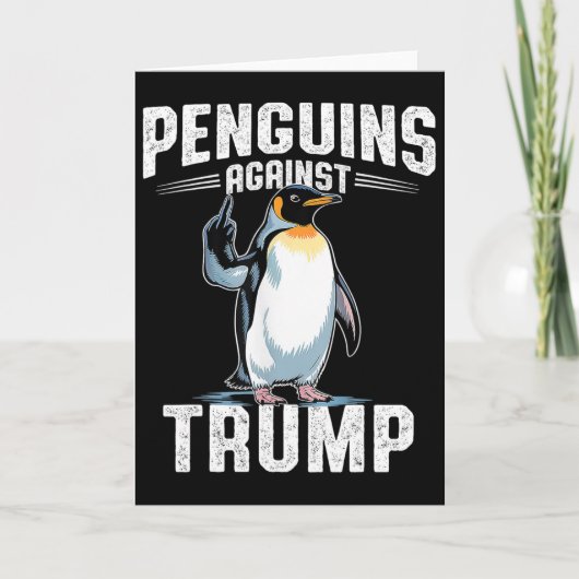 トランプに抵抗するペンギンたち - ペンギン税を作ろう F カード (正面)