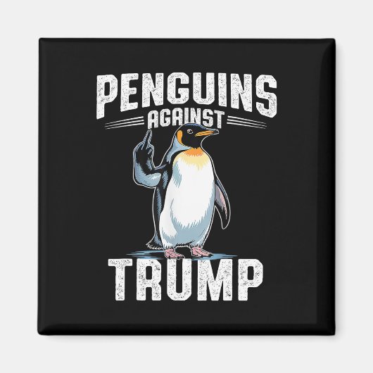トランプに抵抗するペンギンたち - ペンギン税を作ろう F マグネット (正面)